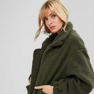 “For the Republic” Green Sherpa Jacket sz 1X✨